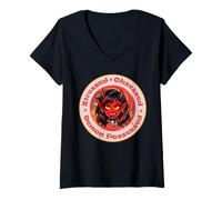 Femme Satire de la ménopause possédée par Un démon obnubilé T-Shirt avec Col en V