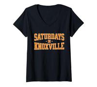 Femme Saturdays in Knoxville, Tennessee Lover and Fan Souvenir T-Shirt avec Col en V