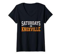 Femme Saturdays in Knoxville, Tennessee Lover and Fan Souvenir T-Shirt avec Col en V