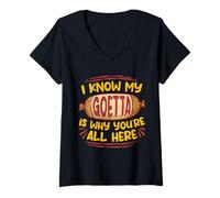 Femme Saucisse De Goetta I Know My Goetta is Why You're All Here T-Shirt avec Col en V