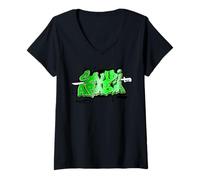 Femme Saudi Urban Streetwear Y2K Street Art Graffiti Arabie Saoudite T-Shirt avec Col en V