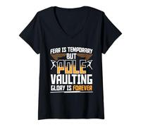 Femme Saut à la Perche Pole Vaulting Glory is Forever T-Shirt avec Col en V