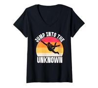 Femme Sautez dans Le Parachutisme Inconnu T-Shirt avec Col en V