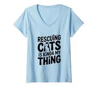 Femme Sauver des Chats, C'est Un Peu Mon Truc pour Les Amoureux des Chats T-Shirt avec Col en V