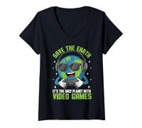 Femme Sauvez la Terre, C'est la Seule planète à Proposer des Jeux vidéo T-Shirt avec Col en V