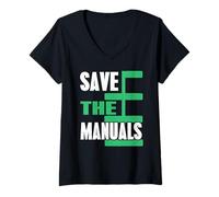 Femme Sauvez Les Manuels Humour Passionnés Automobile T-Shirt avec Col en V