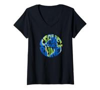 Femme Save Our Planet Sauver la planète Protection du Climat T-Shirt avec Col en V