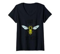Femme Save The Bees Pollinator Pollinator Activiste pour la Conservation des bourdons T-Shirt avec Col en V