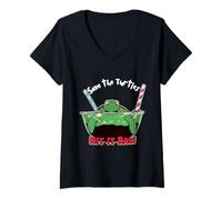 Femme Save The Turtles Hit It Raw Pailles sarcastiques en plastique T-Shirt avec Col en V