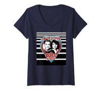 Femme Saved by The Bells True Love Style années 80 T-Shirt avec Col en V
