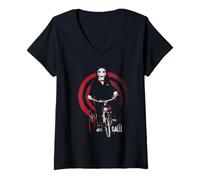 Femme Saw Jigsaw on Bike T-Shirt avec Col en V