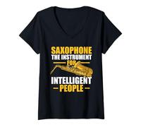 Femme Saxophone The Instrument Saxophone Saxophone T-Shirt avec Col en V