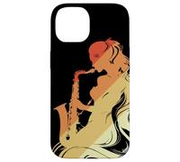 Femme saxophoniste, look vintage, orchestre d'harmonie Coque pour iPhone 14