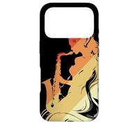 Femme saxophoniste, Look Vintage, Orchestre d'harmonie Coque pour iPhone 17 Pro