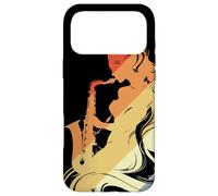 Femme saxophoniste, Look Vintage, Orchestre d'harmonie Coque pour iPhone 17 Pro Max