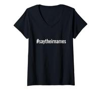Femme #saytheirnames | Say Their Names T-Shirt avec Col en V