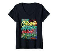 Femme SBSP Pochoir pour tableau à bulles Motif Bob l'éponge T-Shirt avec Col en V