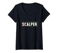 Femme Scalper - Scalping Crypto et Day Trading pour Dad Trader T-Shirt avec Col en V