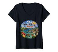 Femme Scarborough Tobago, île des Caraïbes T-Shirt avec Col en V