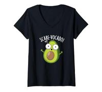Femme Scare-vocado Jeu de Mots drôle d'avocat T-Shirt avec Col en V