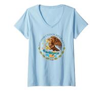 Femme Sceau des Armoiries mexicaines du Mexique T-Shirt avec Col en V