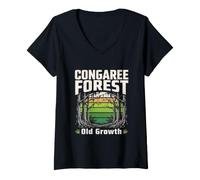 Femme Scène de la Vieille forêt de Congaree T-Shirt avec Col en V