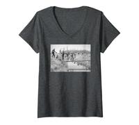 Femme Scène du Parcours d'assaut de l'armée de Papa Jones Pike & Walker T-Shirt avec Col en V