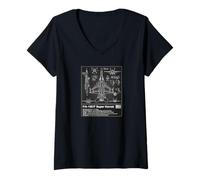 Femme Schéma Technique du Plan F-18 - Graphique Artistique aéronautique T-Shirt avec Col en V