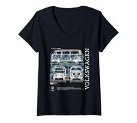 Femme Schémas d'usine de camping-car de type 2 T-Shirt avec Col en V