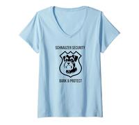Femme Schnauzer Security Funny T-Shirt avec Col en V