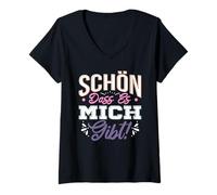 Femme Schön dass es mich gibt Statement selbstverliebt Egoist T-Shirt avec Col en V
