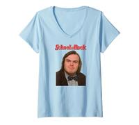 Femme School of Rock Dewey Photo Rock Band Movie T-Shirt avec Col en V