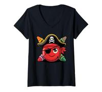 Femme School Pirate Squad Girls Kids Rentrée à l'école Maternelle T-Shirt avec Col en V