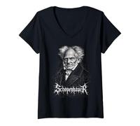 Femme Schopenhauer philosophie existentialiste Death-Metal T-Shirt avec Col en V