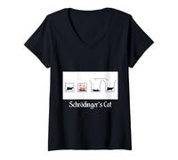 Femme Schrödinger's Cat Theory T-shirt Quantum Superposition T-Shirt avec Col en V