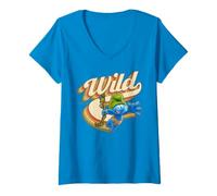 Femme Schtroumpfs Hefty Schtroumpf Wild Jungle Adventure Retro Tarzan Amazon T-Shirt avec Col en V