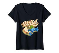 Femme Schtroumpfs Hefty Schtroumpf Wild Jungle Adventure Tarzan Amazon Retro T-Shirt avec Col en V