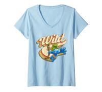 Femme Schtroumpfs Hefty Schtroumpf Wild Jungle Adventure Tarzan Retro Amazon T-Shirt avec Col en V