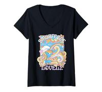 Femme Schtroumpfs Movie Summer Smurfette You are Lovely Valentine's Day T-Shirt avec Col en V
