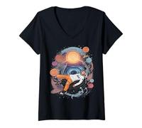 Femme Sci-Fi Fans Aventure Astronautes Espace Cosmos T-Shirt avec Col en V