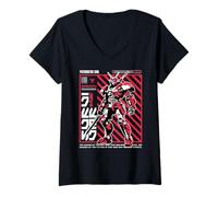 Femme Sci-FI Futurist Era 01 Les Hommes Deviennent des Robots T-Shirt avec Col en V