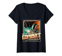 Femme Sci FI prêt pour Les batailles galactiques interstellaires T-Shirt avec Col en V