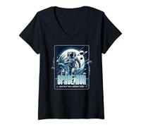 Femme Sci FI Space Run But You Cannot Hide Astronaute T-Shirt avec Col en V