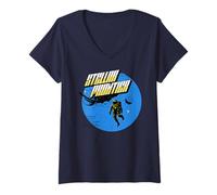 Femme Sci FI Stellar Frontier Space Astronaute Journey T-Shirt avec Col en V
