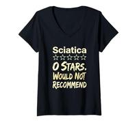 Femme Sciatique 0 Stars ne recommanderait Pas Les Personnes souffrant de douleurs chroniques T-Shirt avec Col en V