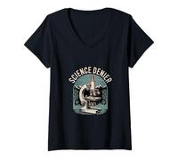 Femme Science Denier État d'esprit de Complot Anti-Science |- T-Shirt avec Col en V