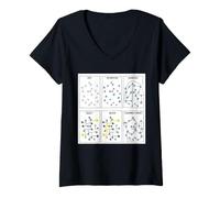 Femme Science des données Graphique des Connaissances Analytique Processus Humour T-Shirt avec Col en V