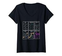 Femme Science des données Graphique des Connaissances Analytique Processus Humour T-Shirt avec Col en V