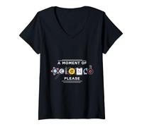 Femme Science Espace Mathématique Physique T-Shirt avec Col en V