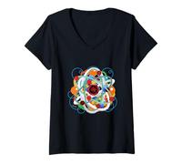Femme Science Geek Particule Quantum Physique Sciences T-Shirt avec Col en V